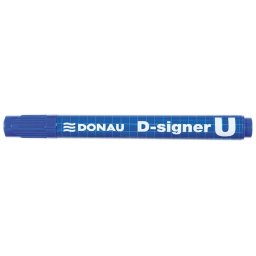 Permanent marker, varf rotund 2-4mm, corp plastic, DONAU D-Signer U - albastru