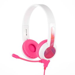 Casti Căști cu Fir pentru Copii BuddyPhones kids headphones StudyBuddy, Limitare volum (protecție auz copii) – Roz