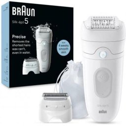 Epilator Silk Epil 5 5-041, Autonomie 40 min, 28 pensete, Alb