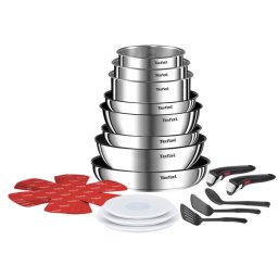 Tigai si seturi Set de 20 piese Ingenio Emotion L897SK04, mâner detașabil, înveliș antiaderent 100% sigur, Thermo-Signal™, bază Diffusion+, mâner detașabil, inox premium