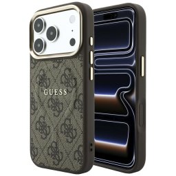 Husa Husa pentru iPhone 18 Pro Max / iPhone 17 Pro Max - Guess 4G Embossed Classic MagSafe (GUHMP18XP4MSEGCW) - Brown