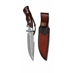 Cutit de supravietuire cu maner din lems si husa, lungme totala 28cm Z-TOOLS / ZTS2136