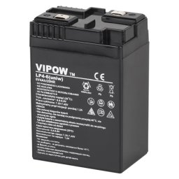 Acumulator stationar AGM VRLA VIPOW, 6V, 4Ah, terminal F1, BAT0204