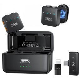 Lavaliera XO Design MC15 Dual, USB-C / Lightning, Set 2 bucati, Neagra