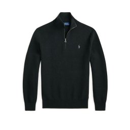 POLO RALPH LAUREN Pulover 32/2 Cotton-Half Zip 710B18060008 001 black