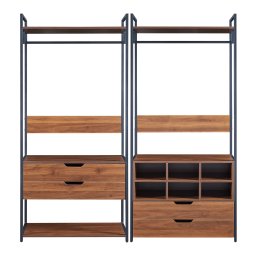 Set 2 dressinguri deschise Larem cu 4 sertare, 6 compartimente si rafturi