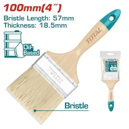 Pensula de vopsea TOTAL 100 mm cu maner din lemn pentru acoperire uniforma