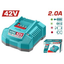 Incarcator acumulator TOTAL 42V 2A, compact si sigur pentru uz frecvent