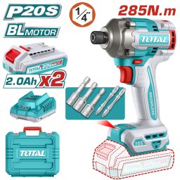 Masina de insurubat cu impact TOTAL 20V, 285Nm, 2 acumulatori 2.0Ah