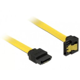 Cablu Delock SATA III 6 Gb/s Drept Jos Unghi Fixare 30cm Galben