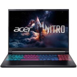 Laptop Acer Gaming Nitro V 16S Intel Core 9 270H 5.8GHz 16inch WQXGA IPS 180Hz 32GB DDR5 1TB + 1TB SSD NVIDIA GeForce RTX 5070 8GB GDDR7 No OS Obsidian Black