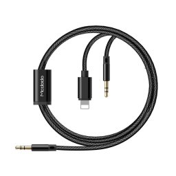 Accesorii Audio Hi-Fi Mcdodo Cablu 2 in 1 Jack 3.5mm la Lightning + Jack 3.5mm Black (1.2m)-T.Verde 0.1 lei/buc