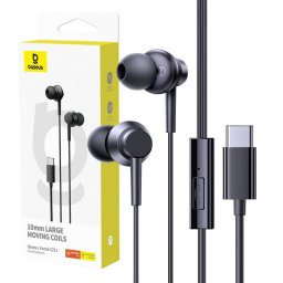Casti Encok CZ11 in-ear, Type-C, cu microfon, Negru