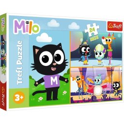 Puzzle maxi cu 24 de piese, aventurile micii pisicuțe Milo