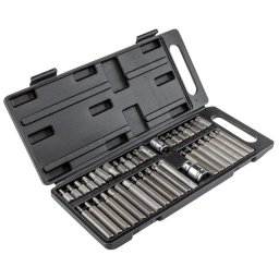 Biți de șurubelniță hexagonale, caneluri, Torx, set de 40
