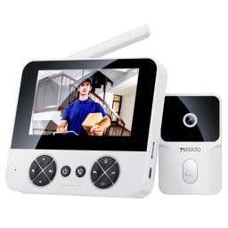 Sonerie cu Camera 2K, 1000mAh, Ecran TFT 4.3", Adaptor UK - Yesido (KM27) - White