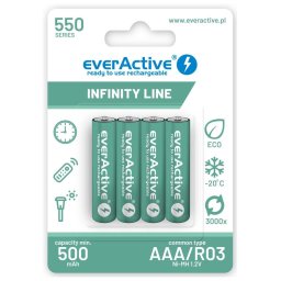 RECHARGEABLE BETTERIES 550 mAH 4 PCS.