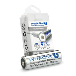 Rechargeble battery 18500 3,7V Li-ion 2100 mAh USB-C