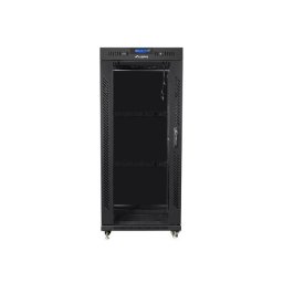 Installation cabinet rack 19 27U 600x800 black, glass door lcd (flat pack)