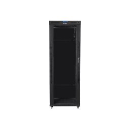 Installation cabinet rack 19 42U 800x1000 black, glass door lcd (Flat pack)