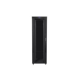 Installation cabinet rack 19 42U 800x1200 black, glass door LCD (Flat pack)