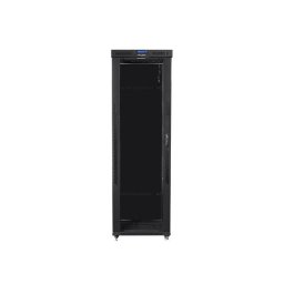 Installation cabinet rack 19 47U 800x1000 black, glass door LCD (Flat pack)