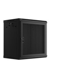 Hanging cabinet 19 inches 12U 600x450 perforated doors (flat pack) black