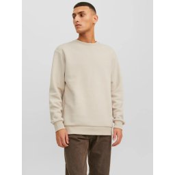 Jack & Jones Bluza barbati, simpla cu decolteu la baza gatului, Bej (SELECTATI MARIMEA: S)