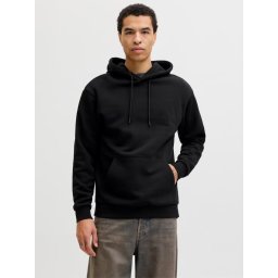 Jack & Jones Hanorac barbati, cu buzunar tip marsupiu, Relaxed Fit, JJEBRADLEY, Negru (SELECTATI MARIMEA: 2XL)