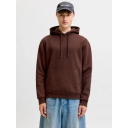 Jack & Jones Hanorac barbati, cu buzunar tip marsupiu, Relaxed Fit, JJEBRADLEY, Visiniu (SELECTATI MARIMEA: S)