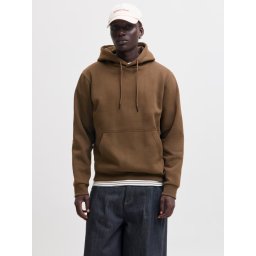 Jack & Jones Hanorac barbati, cu buzunar tip marsupiu, Relaxed Fit, JJEBRADLEY, Maro (SELECTATI MARIMEA: XL)