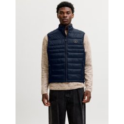 Jack & Jones Vesta barbati fara gluga cu guler inalt, Regular fit, JJEKINGSLEY, Bleumarin inchis (SELECTATI MARIMEA: M)