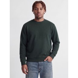 Jack & Jones Plus Bluza barbati big sizes, cu decolteu la baza gatului, Relaxed Fit, JJEBRADLEY, Verde inchis (SELECTATI MARIMEA: 7XL)