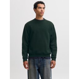 Jack & Jones Bluza barbati, simpla cu decolteu la baza gatului, JJEBRADLEY, Verde inchis (SELECTATI MARIMEA: S)