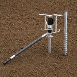 Masina electrica infiletat suruburi de fundatie elicoidale 220V, 2920W, cuplu 5300Nm pentru montaj la sol structuri panouri solare fotovoltaice Breckner Germany