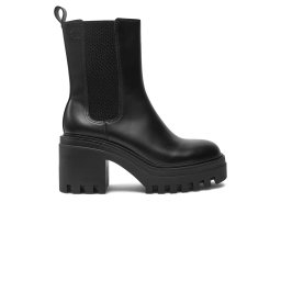 CALVIN KLEIN Ghete Chunky Heeled Chelsea Lth YW0YW01547 0GJ triple black