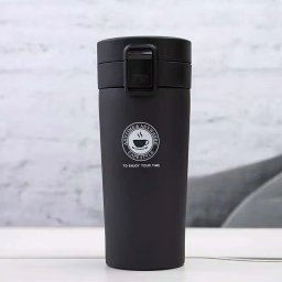 Cana Termos Premium din Inox cu Capac Flip 550 ml, TRM021, Negru
