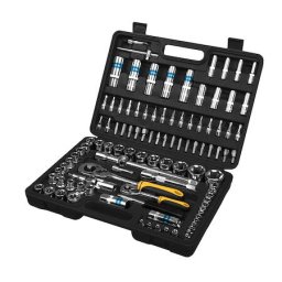 Trusa chei tubulare si burghie Fieldmann FDG 5001-108R, 108 piese