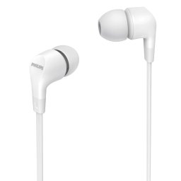 Casti Audio In-Ear Philips, TAE1105WT/00, cu fir, Microfon, Alb