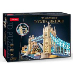 Puzzle 3D Cubic Fun - LED, Tower Bridge, 222 piese