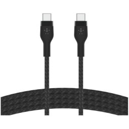 Cablu Belkin BOOST CHARGE PRO Flex USB-C catre USB-C 2.0, Silicon impletit, 2M, Negru