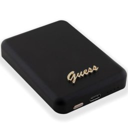 Acumulator extern wireless Guess, 5000mAh, 15W, Magsafe, 1xUSB-C, Indicator baterie, Negru