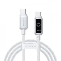 Cablu Date si Incarcare USB-C - USB-C Joyroom S-A55 StarFlight Display, 100W, 1.2m, Alb