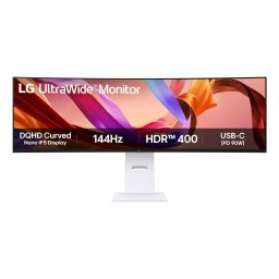 Monitor IPS LED LG 49" 49U950A-W, DQHD (5120 x 1440), HDMI, DisplayPort, Ecran curbat, Boxe, 144 Hz, 5 ms (Alb)
