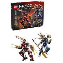 Set de constructie LEGO® NINJAGO® Robotii Titan gemeni 71870, Jucarii pentru Copii, Jucarii pentru Baieti si Fete, Idee de Cadou pentru Copii