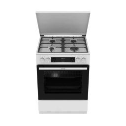 Aragaz Gorenje GK6C5WF, pe gaz, 4 arzatoare, aprindere electrica, 60cm, clasa A, capacitate cuptor 71L, Alb