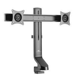 Suport TV / Monitor Maclean MC-854, de birou, fix, pentru doua monitoare 17-27 inch, greutate suportata 2x7 kg, Negru