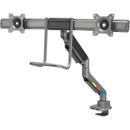 Suport TV / Monitor Kensington Arm SmartFit K58272WW, de birou, reglabil, pentru 2 monitoare, compatibil 19-32 inch, greutate suportata 2x9 kg, Gri