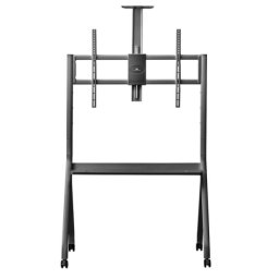 Stand TV Maclean MC-114 B, de podea, mobil, compatibil 55 - 100 inch, greutate suportata 120 kg, Negru