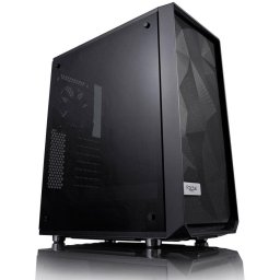 Carcasa PC Fractal Design Meshify C, Middle Tower, Sticla temperata, 7 ventilatoare compatibile, 2 incluse, Negru